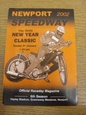 05/01/2002 Speedway Programme