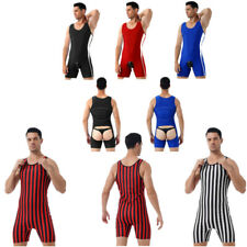 Men's One Piece Bodysuit Backless Jockstrap Underwear Leotard Wrestling Singlet