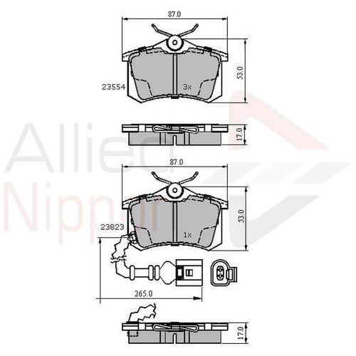 Brake pads set for seat - brake,