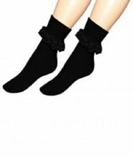LADIES FRILLY ANKLE LACE SOCKS RETRO SCHOOL TRAINER GIRLS LACE SOCKS
