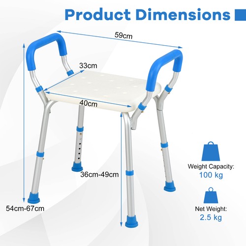 Bath chair with - padded, arms