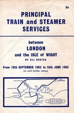 1962/3 British Railways Train & Steamer Timetable & fares London - Isle Of Wight