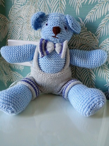 Handmade knitted bear boy - handmade,