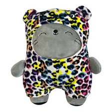 Grey Cat Soft Toy Hugs Snugs Plush Leopard Print Bear Costume Bright Christmas