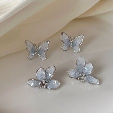 925 Sterling Silver Butterfly Flower Enamel Earring Stud Jewellery Gift Women
