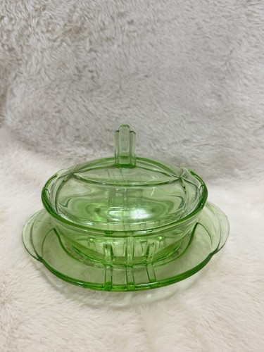 Vintage art deco covered dish - art, dish/