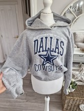 Primark NFL Dallas Cowboys Grey Fleece Lined Hoody Size 8 10