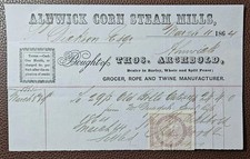1864 Alnwick Corn Steam Mills Invoice - Thos. Archbold, Grocer & Twine Maker