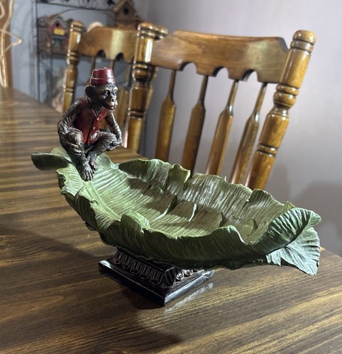 Antique monkey butler - butler, green