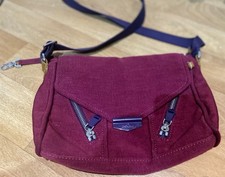 Kipling Kaeon rare US import aubergine / leather medium Crossbody Bag VGC