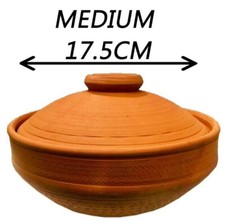17cm, Clay Pot CASSEROLE Biryani Chicken Open Fire Gas Top With Lid