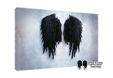 Banksy Black Angel Wings Canvas Wall Art Framed Print - Various Sizes
