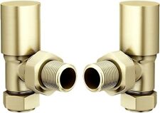 Angled Brushed Brass Round Radiator Valves Gold Valve Radiator