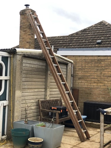 Old wooden ladder - wooden, (heavy)