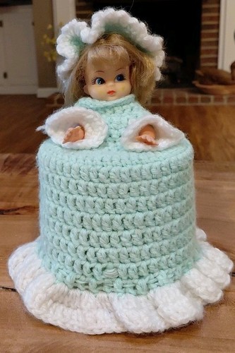 Vintage doll toilet paper roll - vintage,