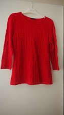 Matalan Women's Red Floral Blouse 3/4 Sleeve Evening Top Size 10