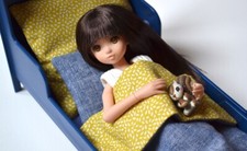 1/6 Scale Bed Set Ikea Huset Pillow Blanket Momoko Ruruko Blythe Figure 12" Doll