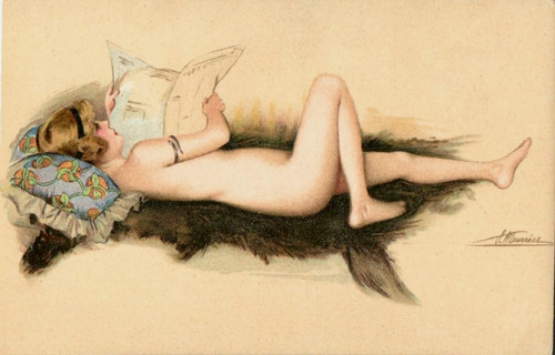 Girl with magazine - a,