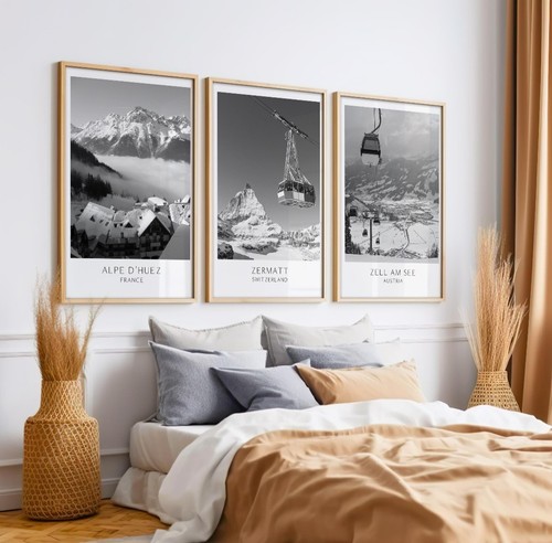 Customised ski resorts posters - customised,