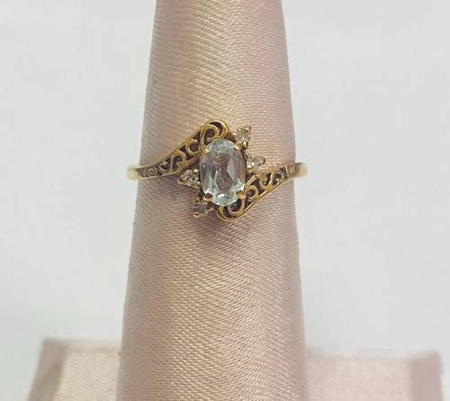 Aquamarine diamond 10k - 10k, gold