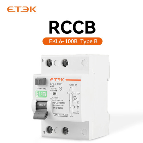 Etek rcd rccb type earth - etek,
