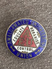 Vintage AEU Amalgamated Engineering Union Lapel  ButtonHole Enamel Badge