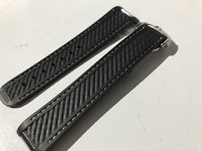 20mm Omega Seamaster Aqua Terra Black Rubber Watch Strap With Deployment Clasp