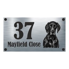 German Pointer Dog Aluminium House Sign Personalised - Your House Name/No