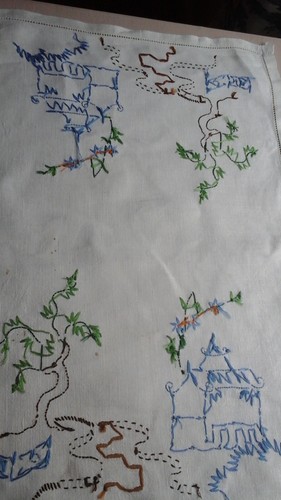 Vintage 1950s hand embroidery - 1950s,
