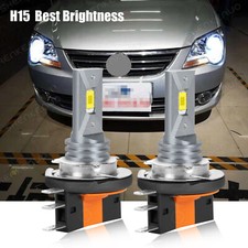 2x H15 Led White 55w 12 Smd Drl High Beam Bulbs FOR Vw Golf Mk6 Mk7 Gtd Bmw Audi