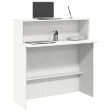 Reception Counter Desk White 100x50x103.5cm Shop or Office Table
