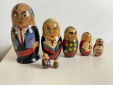 Vintage Set Of Matryoshka Wooden Nesting Dolls