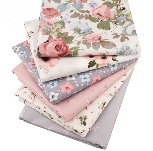 6pcs rose floral cotton 40cm - cotton, x