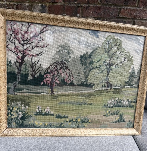 Vintage completed needlepoint - vintage,