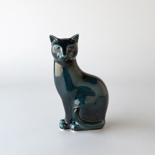 Poole pottery cat object - uk,
