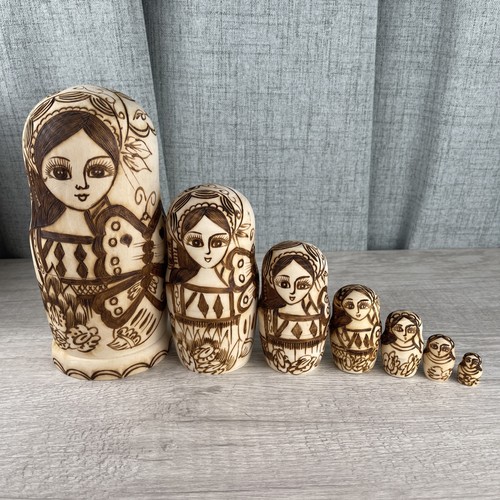 Burnt wood matryoshka - burnt,
