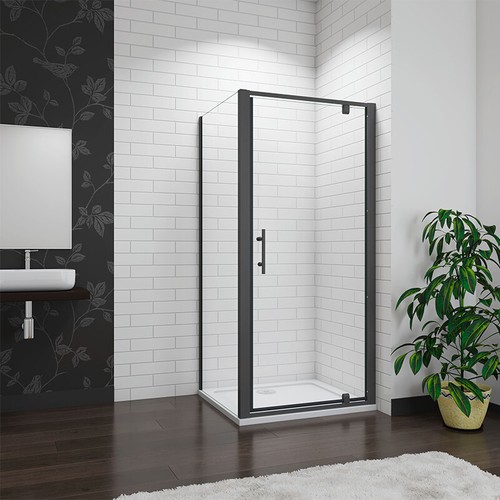 Pivot black shower - shower, enclosure