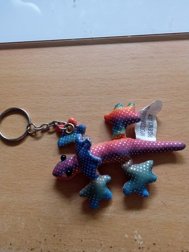 Lizard keyring multicoloured - lizard, keyring.