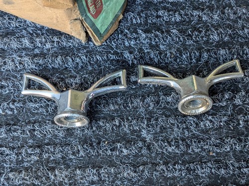 Vintage bicycle axle wing nuts - axle,
