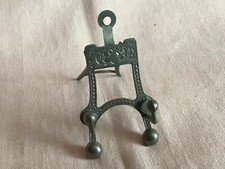 EDWARDIAN REGISTERED MINIATURE METAL EASEL WELL USED WELL WORN ANTIQUE CONDITION