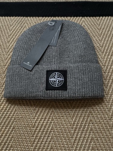 Stone island grey beanie - stone,