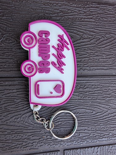 Happy camper novelty key ring - happy,