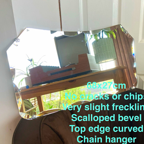 Vintage scalloped wall mirror - vintage,