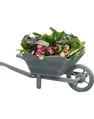 Wooden wheel barrow planter - barrow,