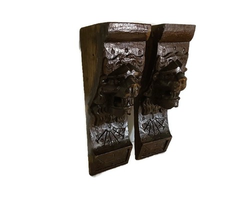 Antique pair corbels hand - antique,