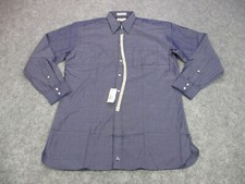 VINTAGE Nordstrom Shirt Mens 15 1/2 34 Purple White Italian Crepe Dagger Collar