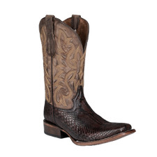 Circle G By Corral Men's Brown Python Square Toe Western Boots L6192