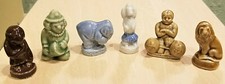 6 WADE ENGLAND CIRCUS WHIMSIES Figures Clown Elephant Dog Lion Monkey Strong Man