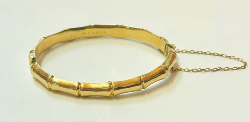 Vintage 9ct solid gold bamboo - 9ct,