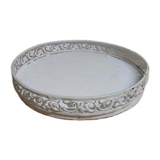 Round Metal Country White